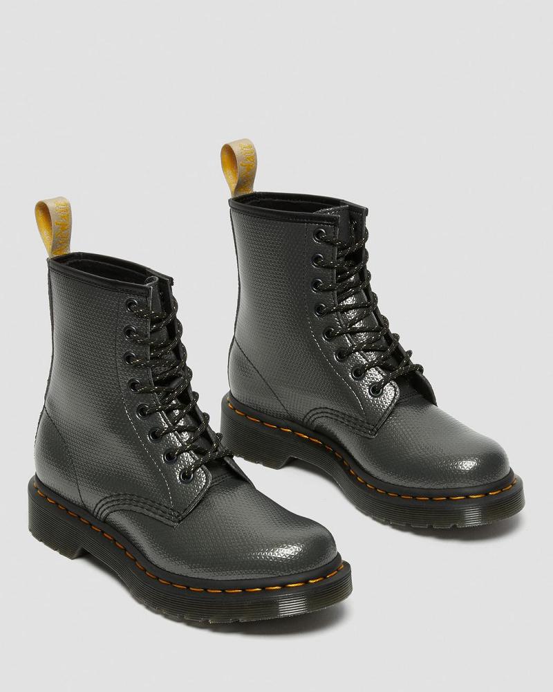 Dr Martens Vegan 1460 Metallic Emboss Veterlaarzen Dames Grijs | NL 555RVD